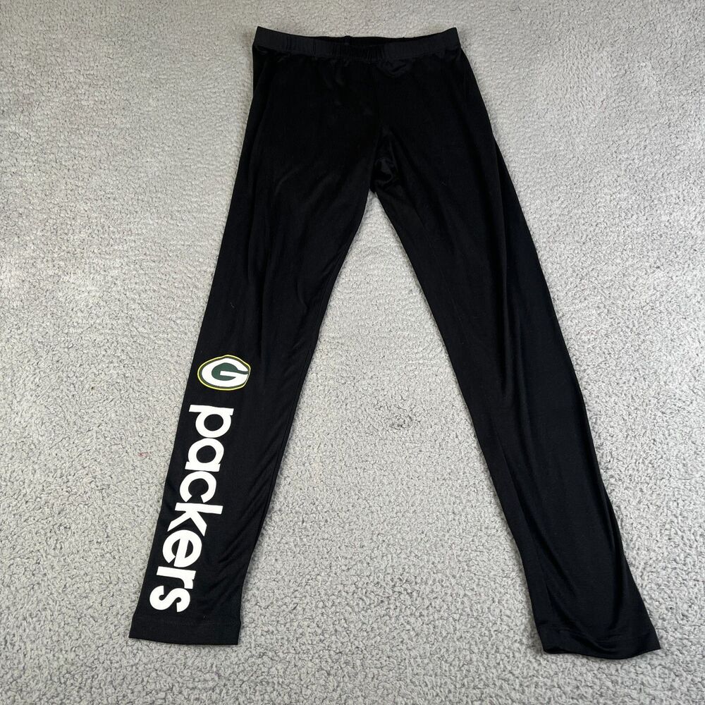 Green Bay Packers Leggings Womens S Black 4Her by Carl Banks Logo RN#54163